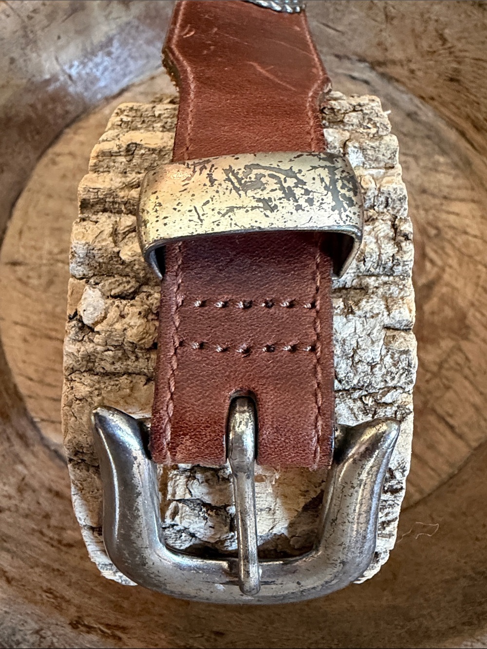 Vintage Billy Belts Calif Brown Leather Western  Concho Belt Sz 30 - Picture 2 of 7